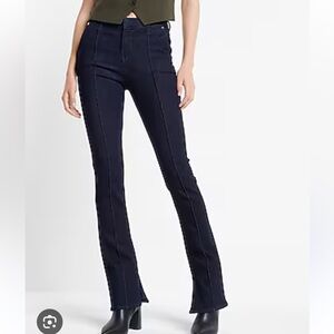 Express 4L Mid Rise Rinse Front Seam Skyscraper Jeans dark blue